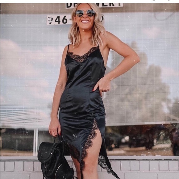 Other - Elegant Black Lace Slip Dress